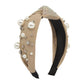 F396 Retro Temperament Hair Accessories Fashion Cross Knotted Imitation Pearl Headband Diamond Anti-slip Headband