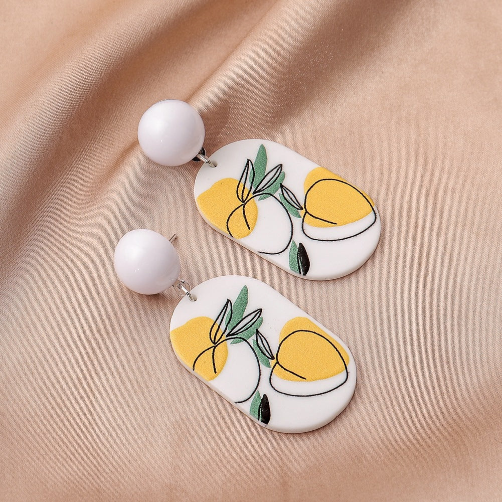 Geometric Acrylic Earrings 3D Printing Plants Flowers Animals Stud Earrings Trend Versatile Earrings