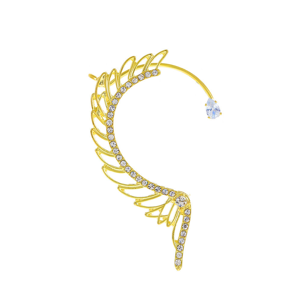 Ins diamond-studded butterfly ear hanger women without ear piercing butterfly ear bone clip fashion niche exaggerated wing ear clip
