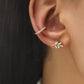 Simple Star Small Diamond Ear Clip Leaf Flower Sun Flower Geometric Pearl Zircon No Pierced Ear Stud Set