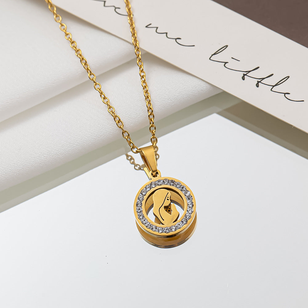 Kuaishou live broadcast fashion inlaid zircon four-leaf clover necklace femininity girls high sense creative simplicity