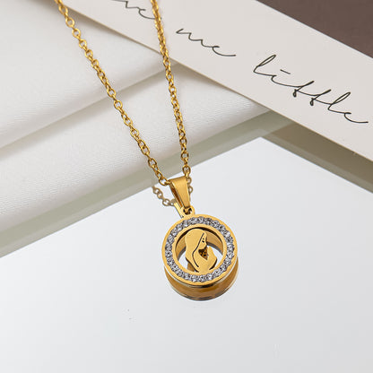Kuaishou live broadcast fashion inlaid zircon four-leaf clover necklace femininity girls high sense creative simplicity