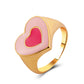 ins color drop oil love ring love alien grid ring fashion accessories
