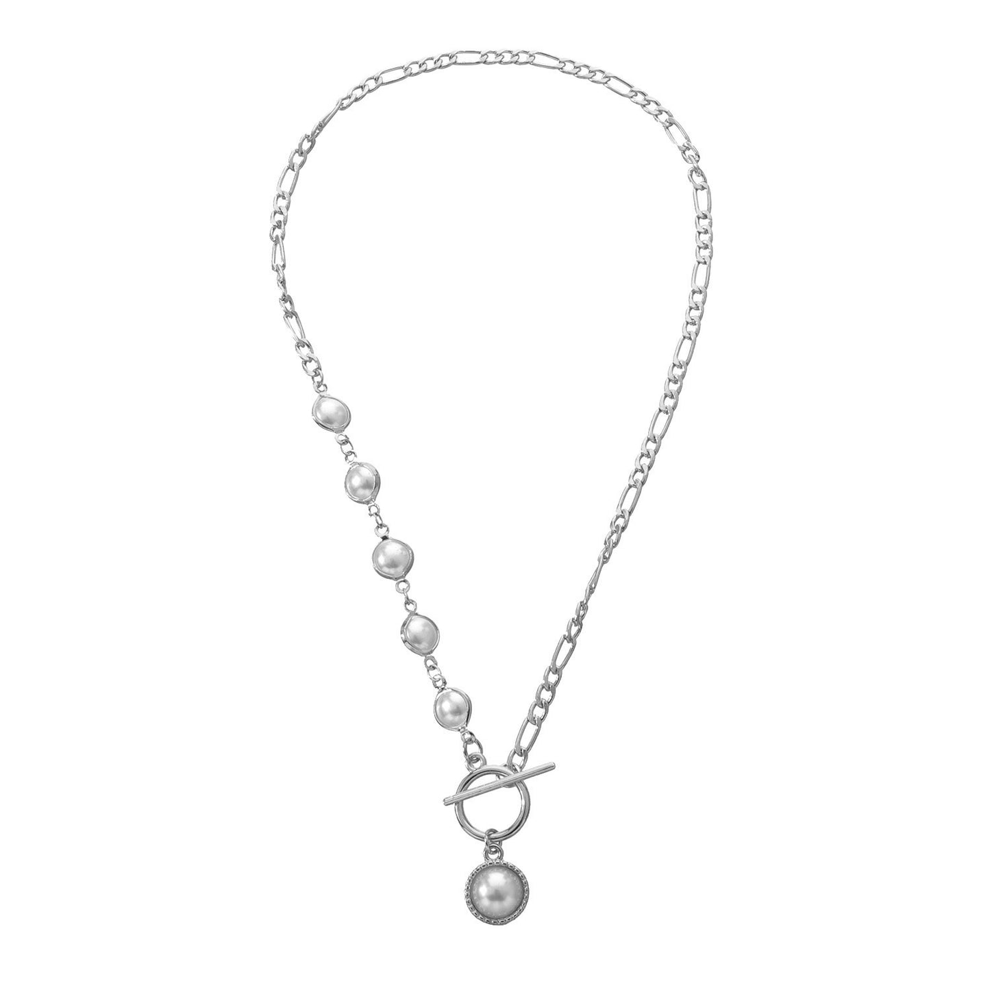 Jewelry Fashion Simple Round Bead Pearl Pendant Necklace Female Three to One Sexual Trend Necklace