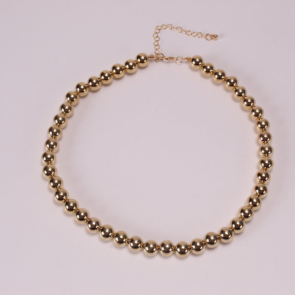 Jewelry Simple Imitation Pearl Geometric Set Necklace Personality Mix and Match CCB Beaded Clavicle Chain