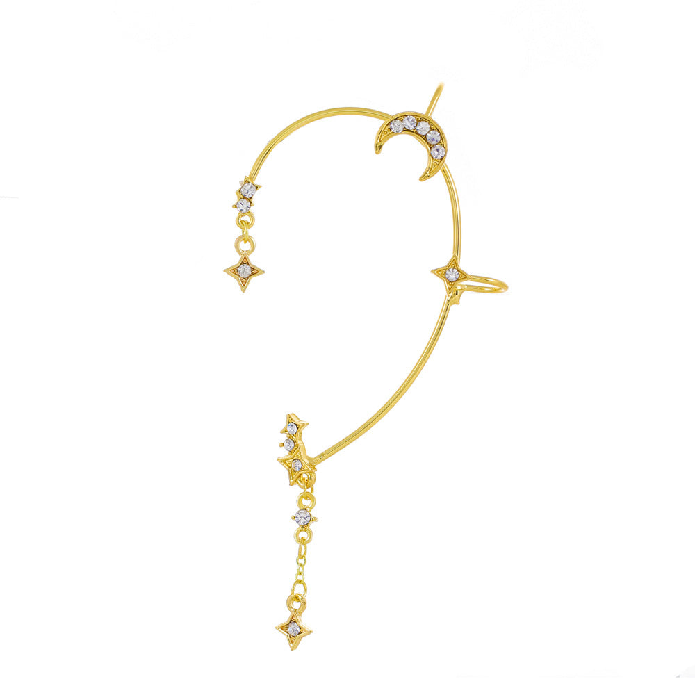 Ins diamond-studded butterfly ear hanger women without ear piercing butterfly ear bone clip fashion niche exaggerated wing ear clip