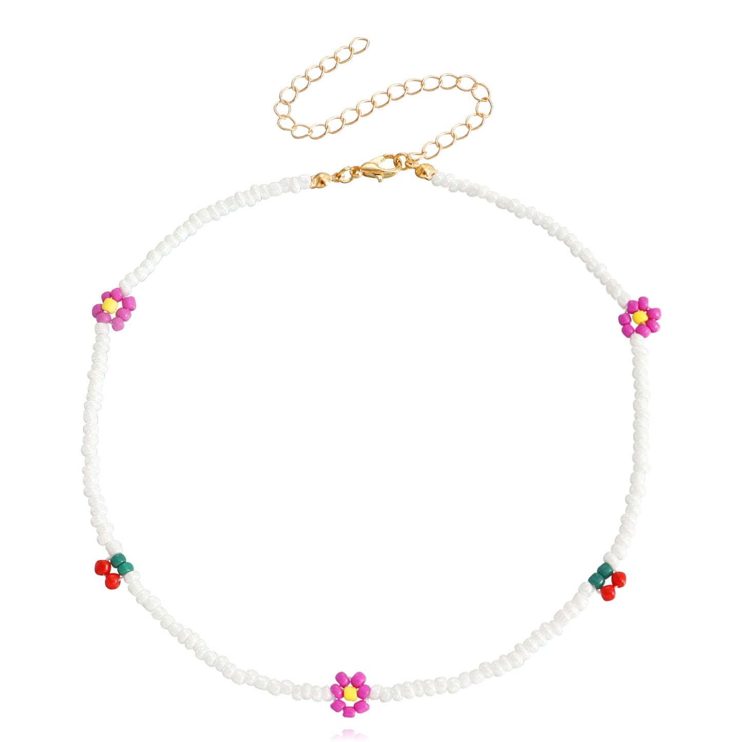Jewelry Bohemian Color Small Rice Beads Small Daisy Clavicle Necklace Female Handwoven Necklace