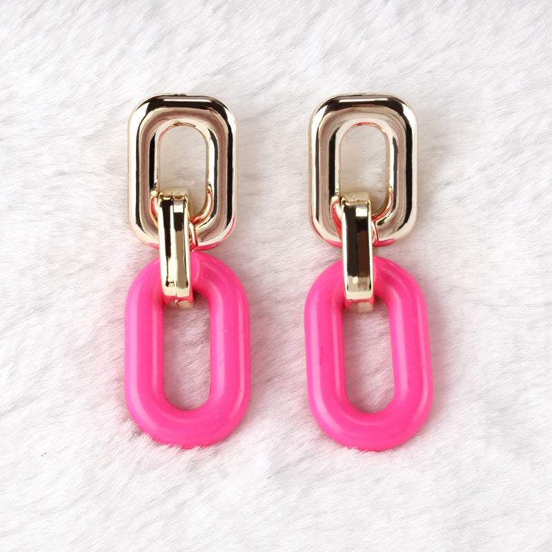 Jewelry Dongdaemun Element Resin Simple Earrings S925 Silver Needle Creative Temperament Earrings