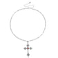 Jewelry ins geometric exaggeration French knight shield cross necklace niche design sense of light luxury