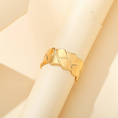 Fashion personality creative stainless steel open ring feather men and women titanium steel simple ins ring