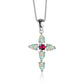 Explosive cross pendant necklace women's summer collarbone chain opal jewelry with diamond head jewelry