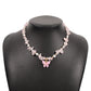 N9967 Net Red Necklace Female Xiaoxiang Retro Contrast Color Collarbone Necklace Imitation Pearl Butterfly Beaded Necklace