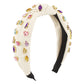 F4948 Fabric Knotted Elegant Headband Waffle Creative Horse Eye Diamond Temperament Light Luxury Personalized Headband