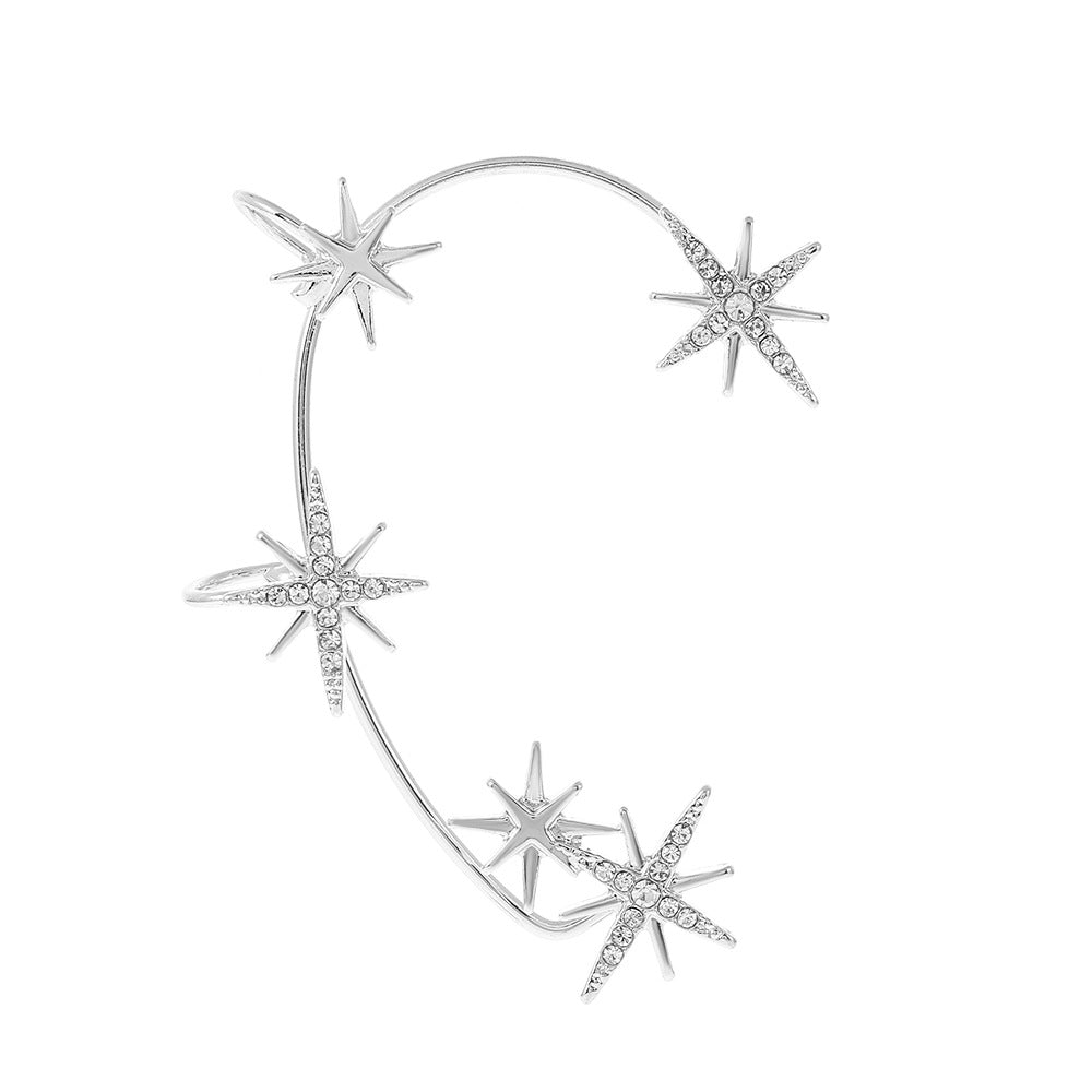 Ins diamond-studded butterfly ear hanger women without ear piercing butterfly ear bone clip fashion niche exaggerated wing ear clip