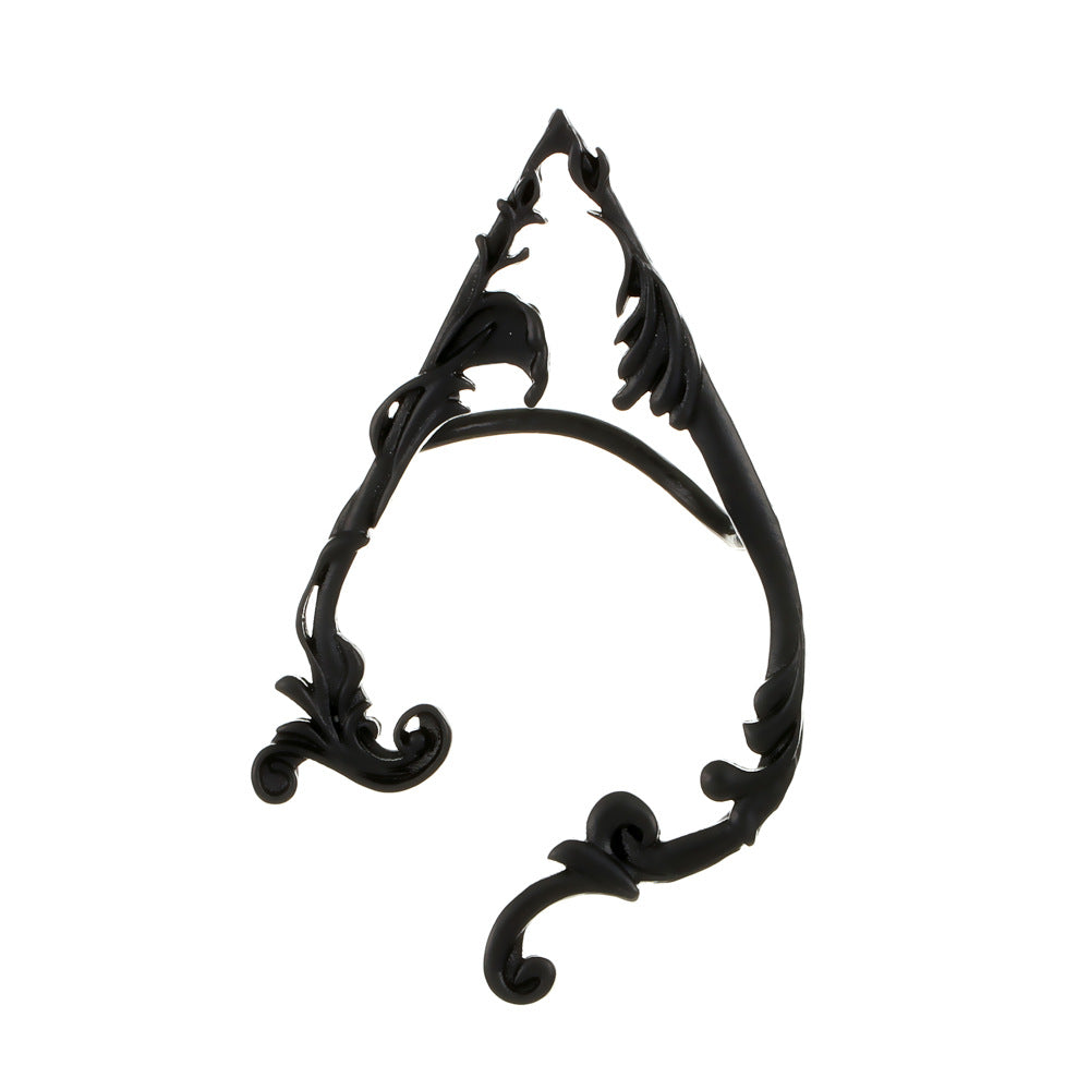 Retro punk elf flying dragon ear hanging single creative metal cat bat without hole ear bone clip