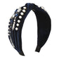 F4892 autumn and winter hair accessories corduroy rhinestone imitation pearl headband light luxury temperament knotted headband female