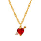 Dongdaemun love clavicle chain design feeling zircon arrow piercing heart necklace simple temperament net red necklace