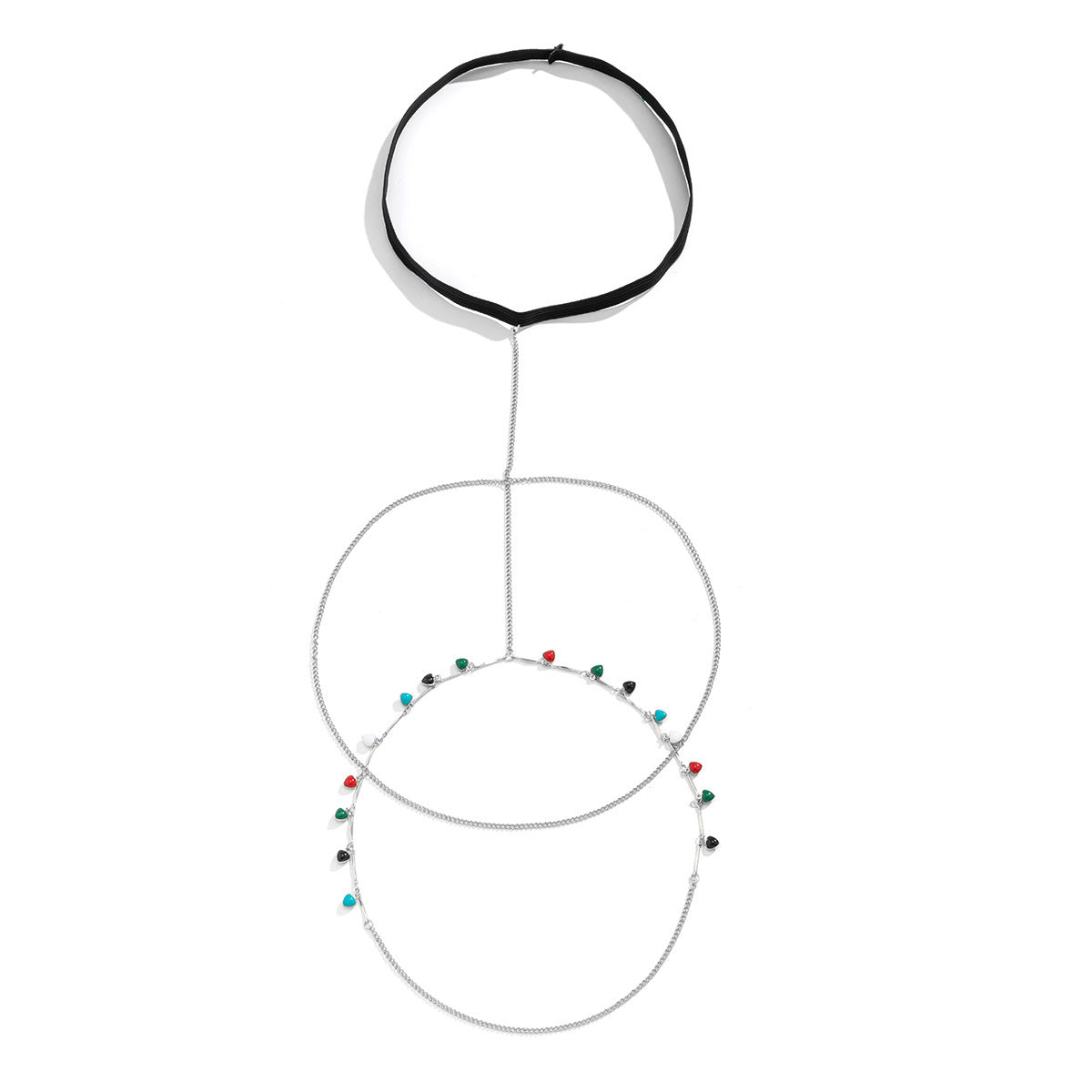 Jewelry Sexy Beach Round Tassel Body Chain Female Night Color Double Layer Chain Thigh Chain