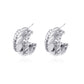 Ins geometric C-shaped hoop earrings female retro exaggerated personality metal braided earrings punk hip-hop earrings