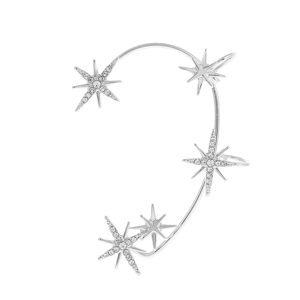 Ins diamond-studded butterfly ear hanger women without ear piercing butterfly ear bone clip fashion niche exaggerated wing ear clip