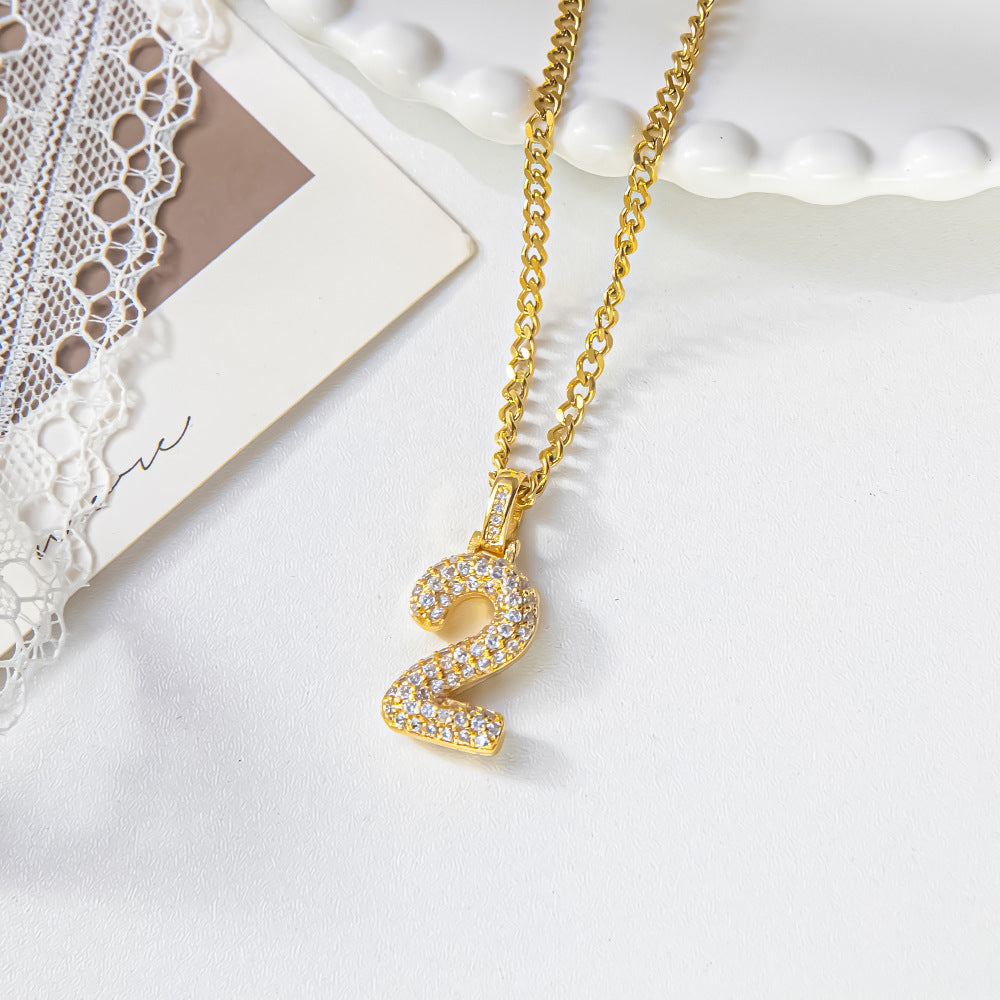 Jewelry Ins Hip Hop Number Necklace Angel Lucky Number Clavicle Chain