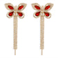 E9958 Light Luxury Claw Chain Earrings Full Diamond Butterfly Tassel Earrings Temperament Versatile Lady Design Earrings
