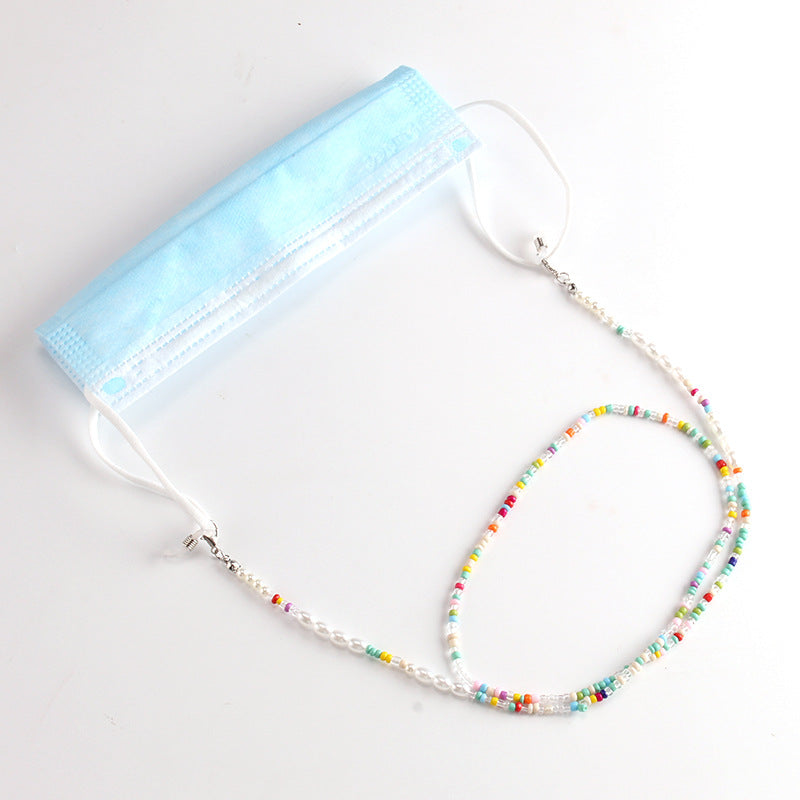Hanging neck glasses chain anti-lost lanyard chain retro imitation pearl beaded necklace temperament mask chain