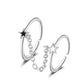 ins chain tassel double finger ring fashion simple star butterfly love geometric opening index finger ring tide