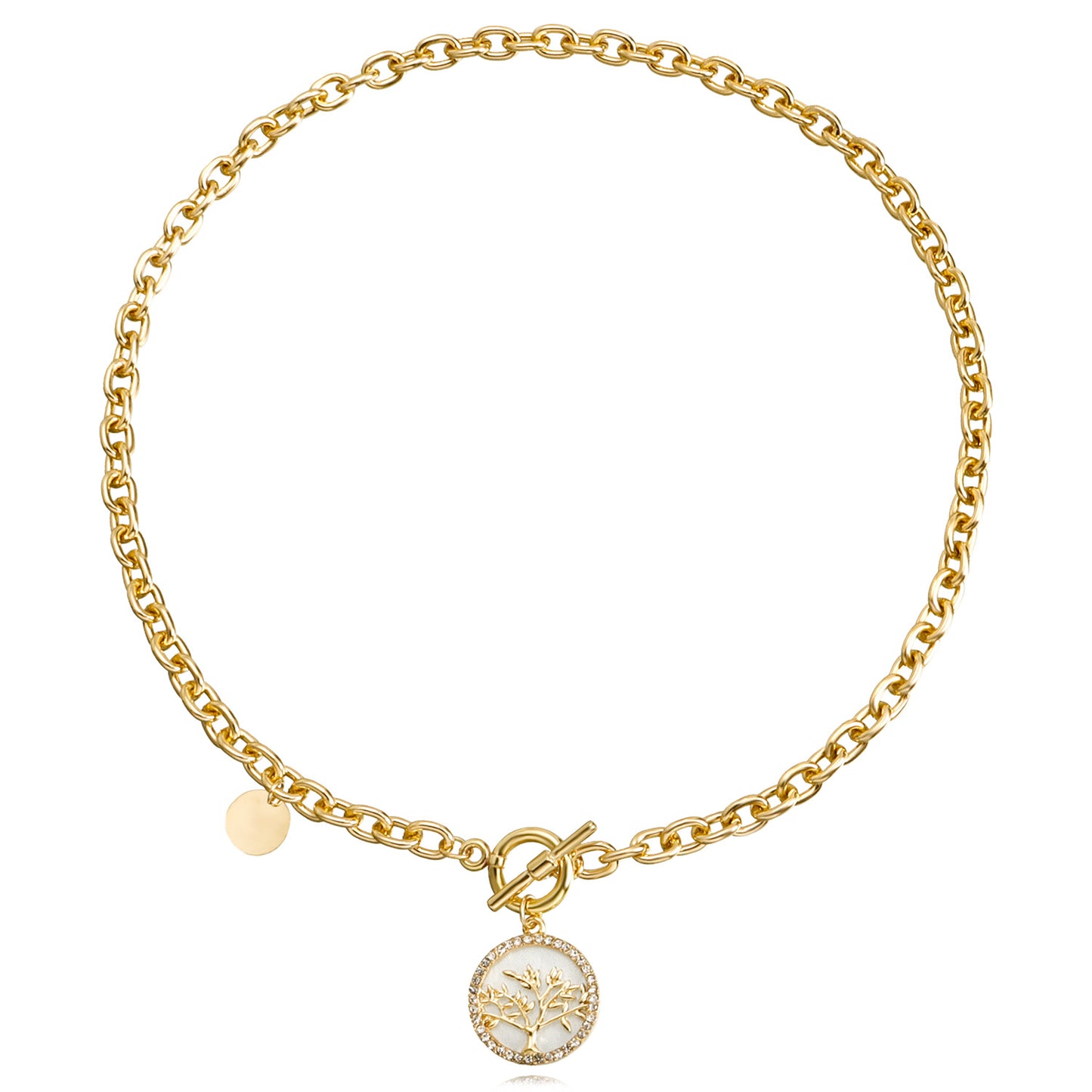 Jewelry punk clavicle chain niche design mother-of-pearl necklace female trend alloy sweater chain necklace