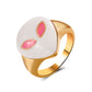 ins color drop oil love ring love alien grid ring fashion accessories