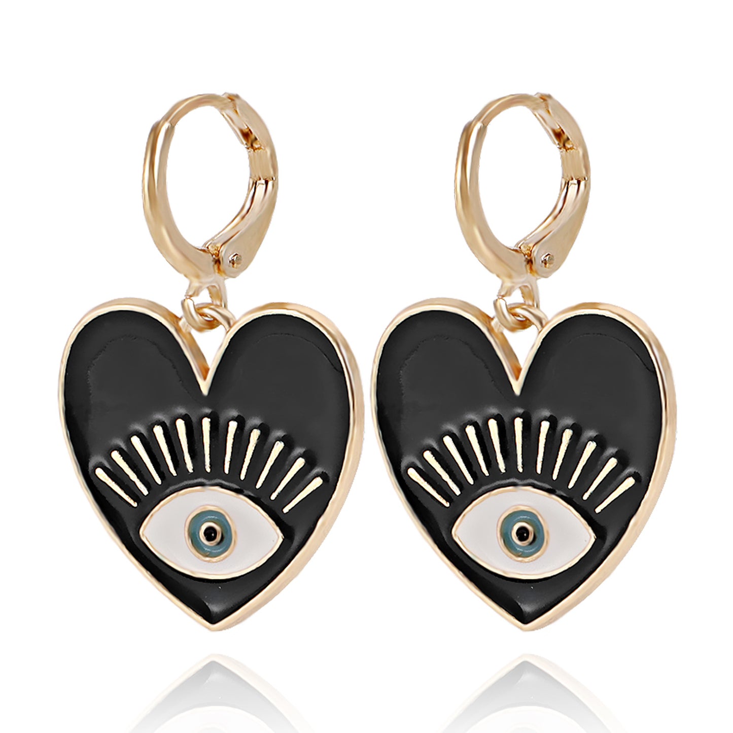 Jewelry ins color devil's eye heart-shaped pendant earrings female trendy cool eyes love earrings