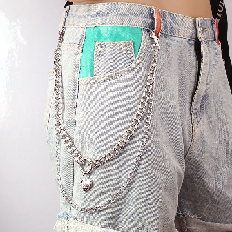 Punk Metal Chain Body Chain Fashion Versatile Popular Metal Pants Chain Six-Piece Set