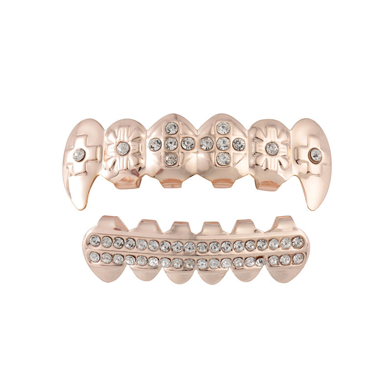 HIPHOP full diamond metal hip hop poker shape braces fashion trend rock denture jewelry