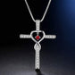 Fashion Cross Religious Belief Inlaid Zircon Pendant Necklace Heart Shape Necklace Jewelry