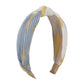 F4562 Literary retro tie-dye press pleated headband French fabric knotted sweet color contrast geometric headband female