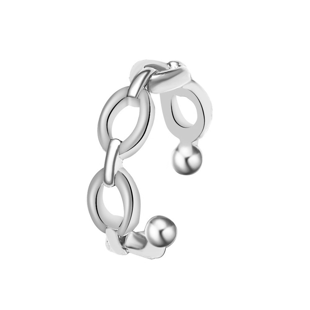 Fashion personality geometric hollow chain no hole ear clip retro simple creative irregular earrings for women