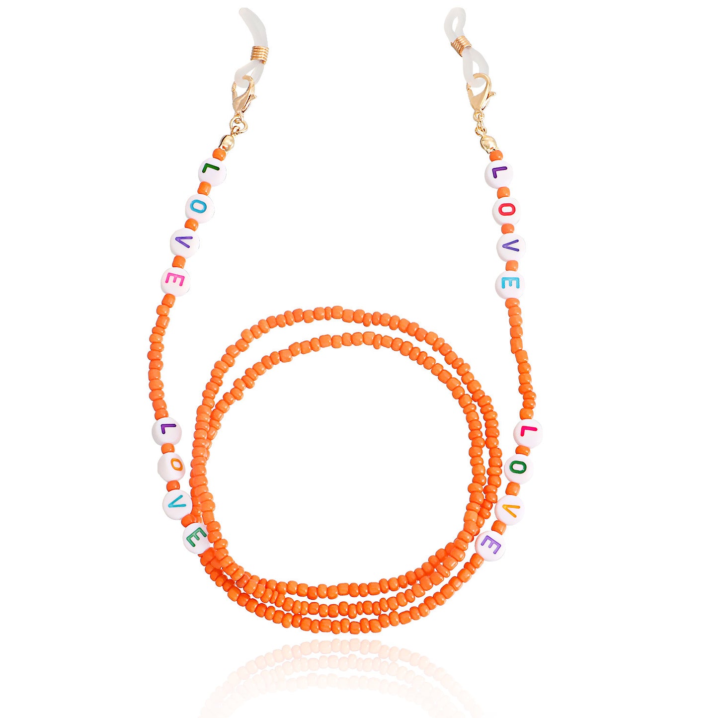 Jewelry Bohemia pure color rice beads LOVE letter glasses chain accessories women's mask non-slip chain