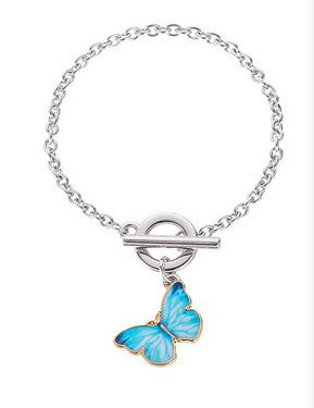 Jewelry retro color butterfly personality necklace simple lisa double bracelet necklace