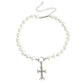 Jewelry punk clavicle chain niche design mother-of-pearl necklace female trend alloy sweater chain necklace