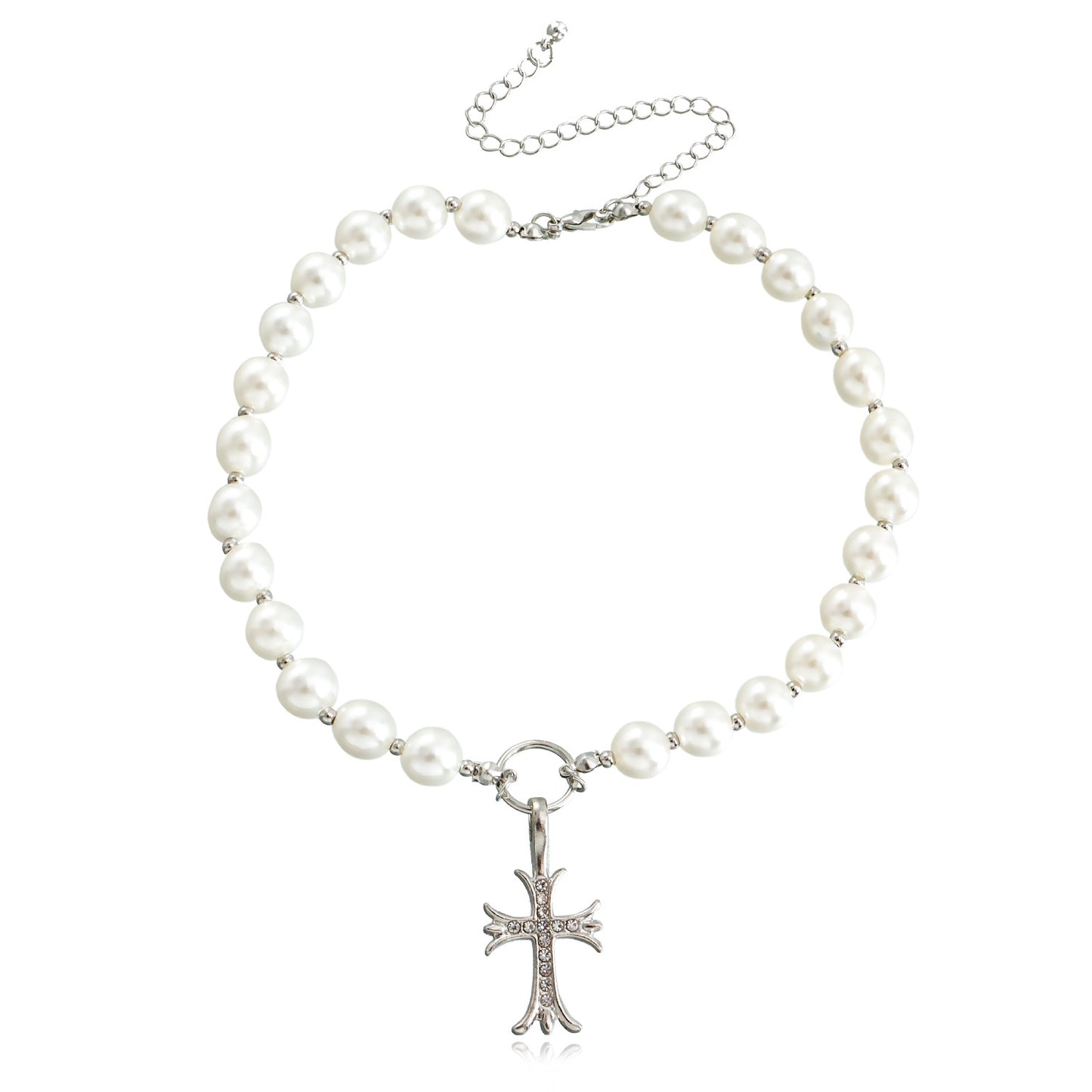 Jewelry punk clavicle chain niche design mother-of-pearl necklace female trend alloy sweater chain necklace