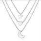 Women's Bohemian Clavicle Chain Star Moon Love Heart Pendant Multilayer Necklace Jewelry