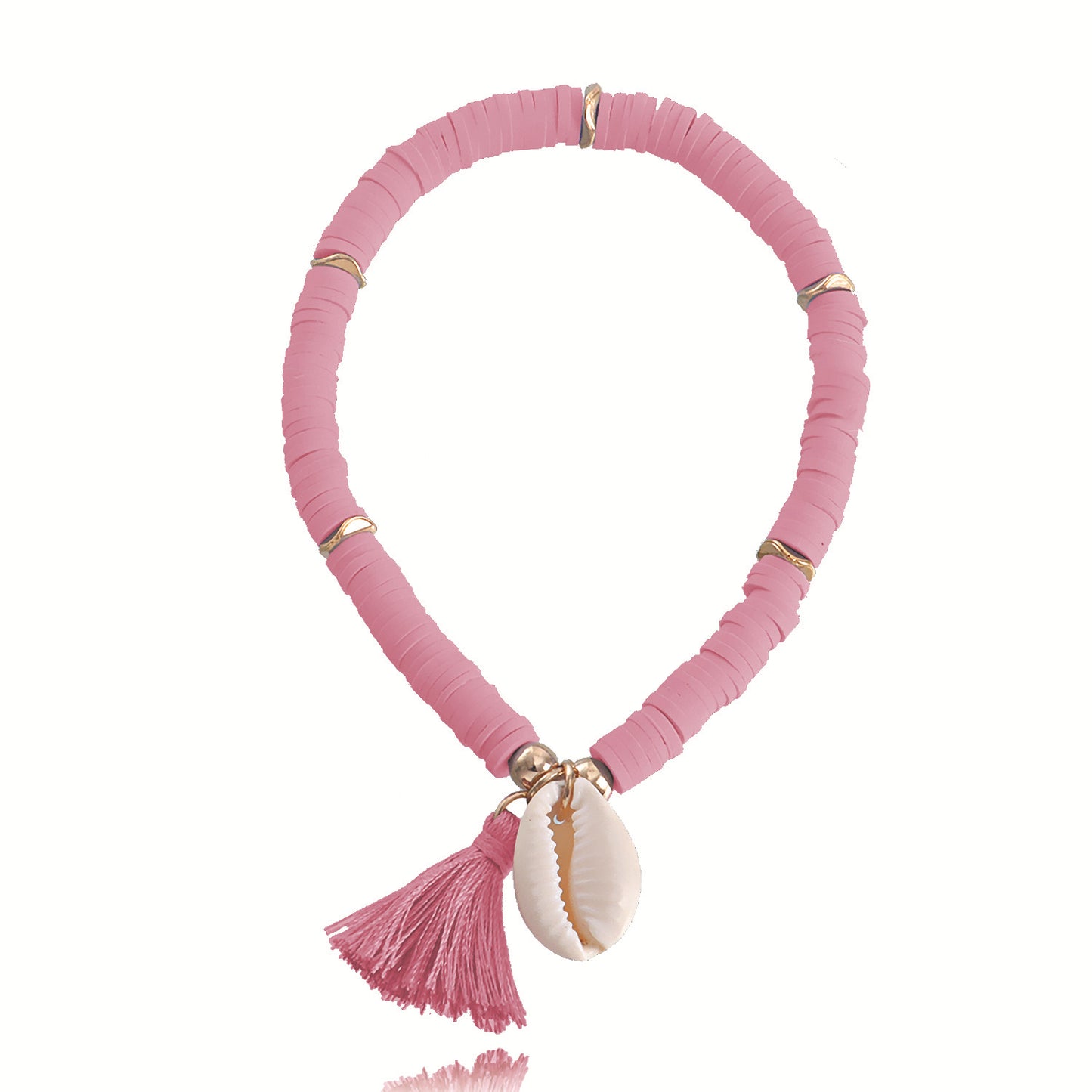 Jewelry beach color soft pottery shell tassel beaded bracelet female design sense niche