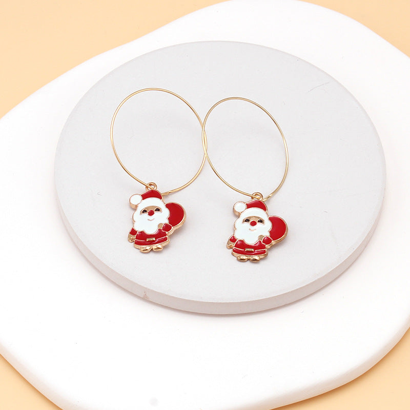 Christmas ornaments, Christmas elements, diamonds, snowflakes, bells, earrings, Christmas gifts, earrings, women