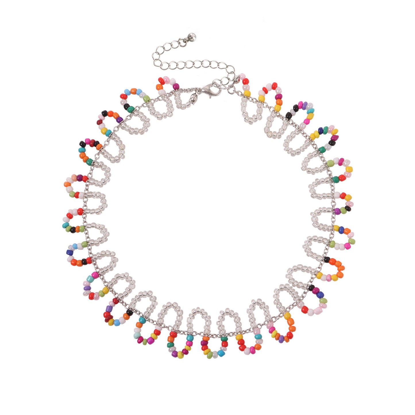 Jewelry Bohemian colored rice beads snake-shaped S-curved necklace ins niche fairy necklace