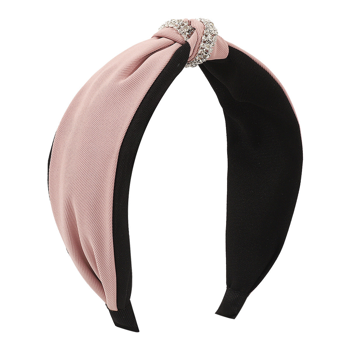 F542 fabric knotted rhinestone light luxury headband hit color personality claw chain net infrared pressure hair headband female