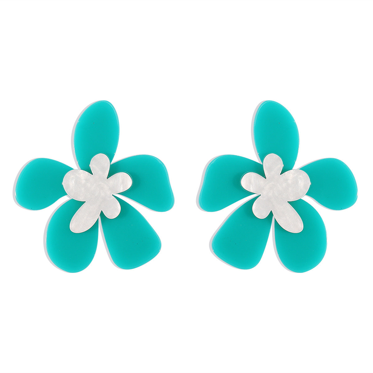 1661 Small Fresh Flower Stud Earrings Acrylic Plate Fashion Contrasting Color Earrings Casual Holiday Earrings