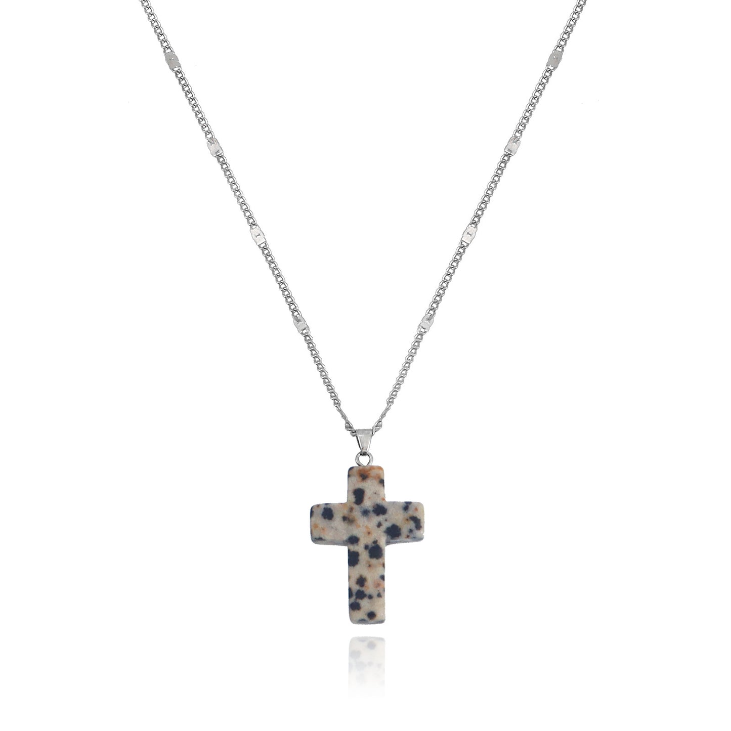 Jewelry simple small hole chain color cross pendant necklace female national trend necklace