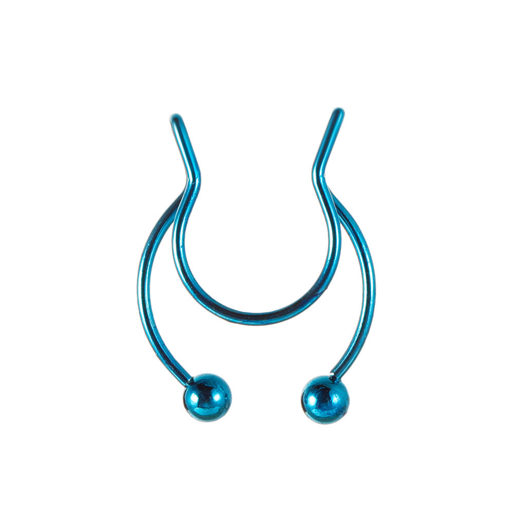 Stainless steel nose clip ins U-shaped non-perforated nose nail nose ring piercing jewelry for men and women