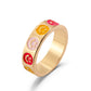 ins color drop oil love ring love alien grid ring fashion accessories