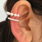 Simple Star Small Diamond Ear Clip Leaf Flower Sun Flower Geometric Pearl Zircon No Pierced Ear Stud Set